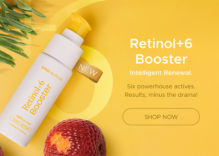 Introducing Retinol+6 Booster!  Six powerhouse actives. One intelligent renewal path. 