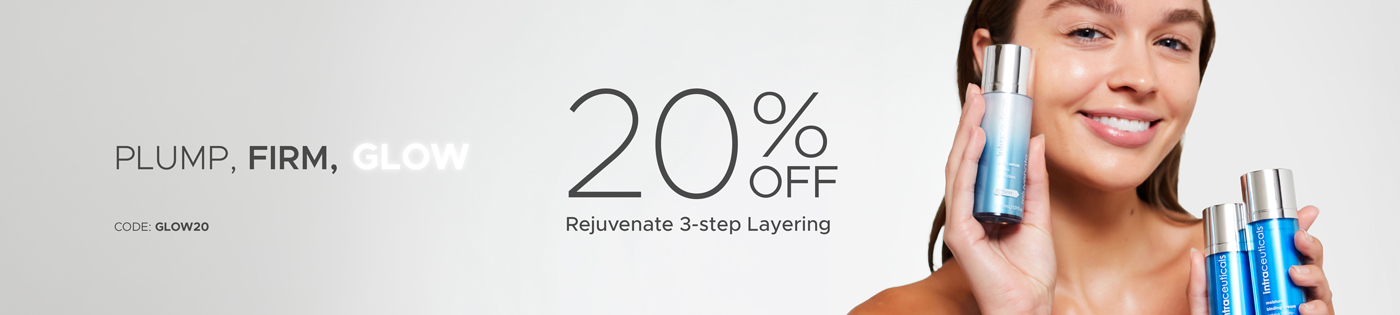 Plump. Firm. Glow. 20% off Rejuvenate 3-step