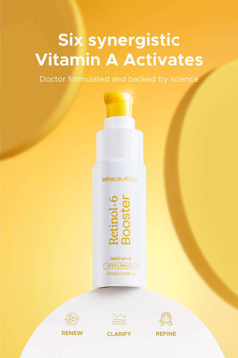Retinol+6 Booster Serum combines four advanced retinoids and two botanical allies to deliver multi-layered Vitamin A renewal for smoother, more radiant skin.
