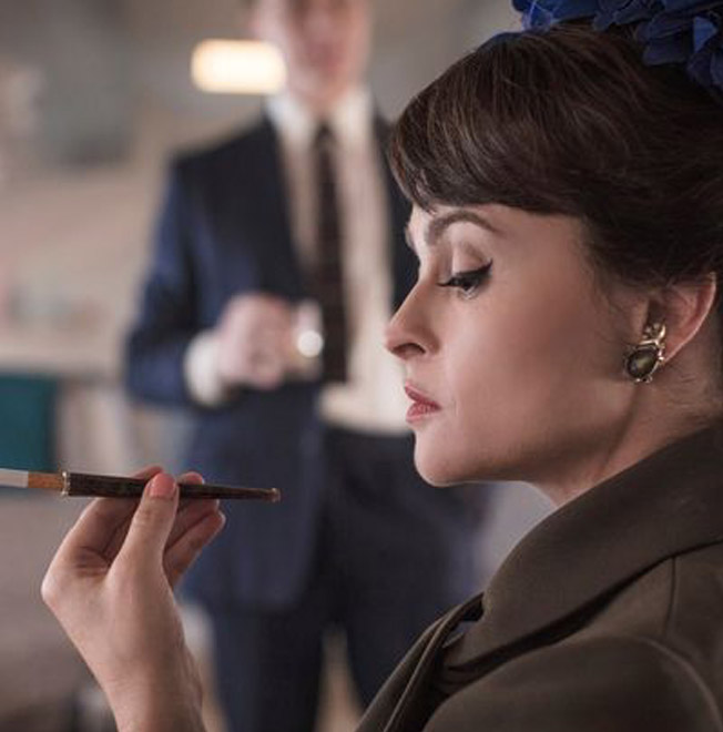 Helen Bonham Carter with Princess Margarets trademark cigarette